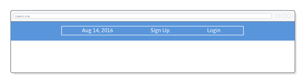 Web page showing menu bar <li> elements laid out with space-between