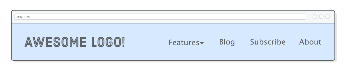 Web page with a menu made out of inline <li> elements (no positioning)