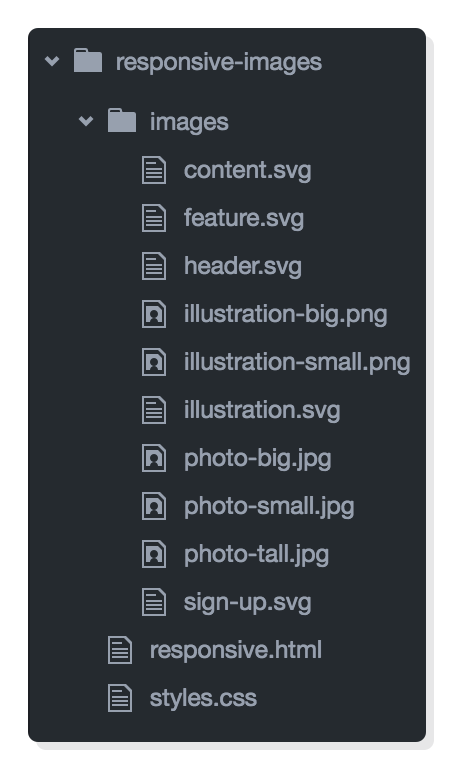 Screenshot: Atom’s file browser after unzipping the project